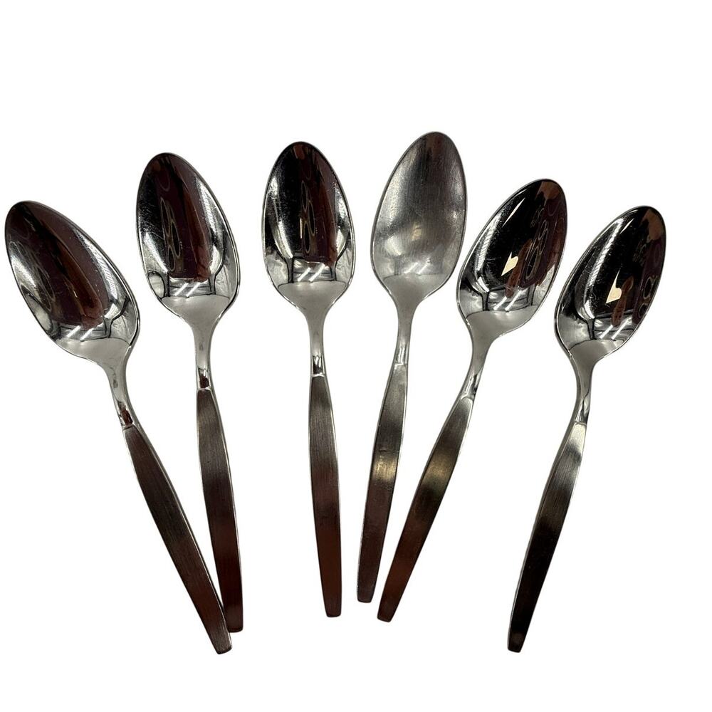 Oneida Community Stainless 5 O'Clock Spoons Vintage 5 Inch Tea Dessert Set of 6
